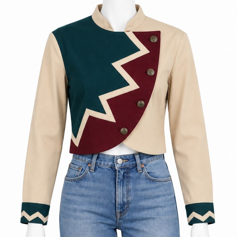 Vintage Panhandle Slim Western Jacket Womens Sz S Colorblock Cropped Cowboy